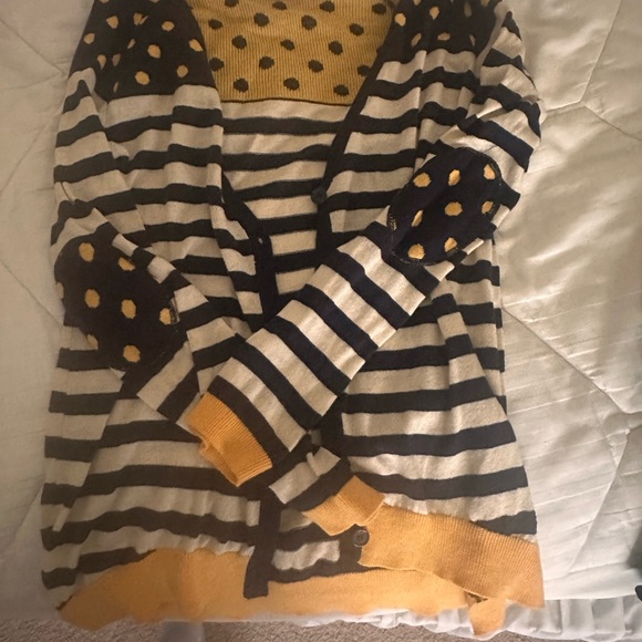 Pink Rose Black and Yellow Striped Cardigan - Picture 6 of 7